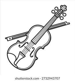 Eine schöne Violine Illustration Vektor Design Kunst