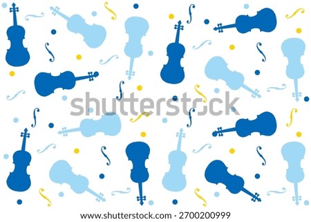 Beautiful violin seamless pattern.Viola,cello drawing music concept simple texture background.design for holiday,festival, textile graphics, prints.Vector illustration.Classical musical instrument.