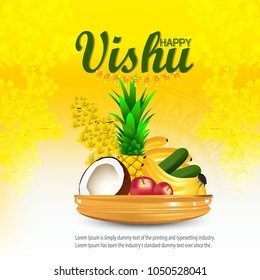 bonito cartão de flores vishukani para o festival de Vishu, ano novo de Vishu Keralas