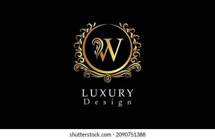  Beautiful W letter luxury logo design vector  template