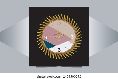beautiful wall clock vector design