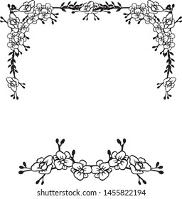 Beautiful wallpaper of cards, with design floral frame, flowers and leaves. Vector