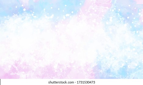 Beautiful wallpaper HD splash watercolor multicolor blue pink, pastel color, abstract texture background.  For google slides/lettering background. Rainbow color, sky, brush strokes wash, Galaxy style.