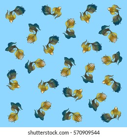 Beautiful wallpaper with rainbow fish.Vector.