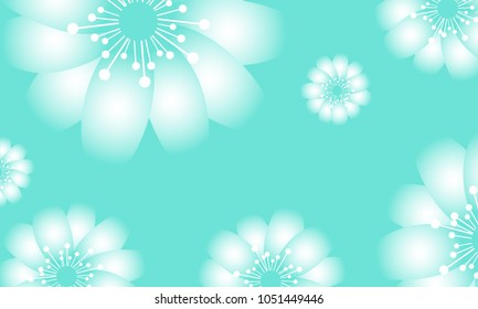 Beautiful Wallpaper with Spring Flowers. Vector Daisies on Yellow Background or Snowdrops Isolated. Template with Spring Flowers in Minimal Style for Invitation, Postcard, Brochure, Wedding, Flyers.