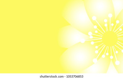 Beautiful Wallpaper with Spring Flowers. Vector Daisies on Yellow Background or Snowdrops Isolated. Template with Spring Flowers in Minimal Style for Invitation, Postcard, Brochure, Wedding, Flyers.