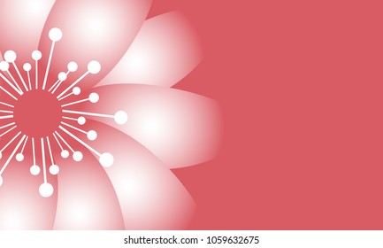 Beautiful Wallpaper with Spring Flowers. Vector Daisies on Red Background or Snowdrops Isolated. Template with Spring Flowers in Minimal Style for Invitation, Postcard, Brochure, Wedding, Flyers.