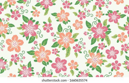 Hermoso papel tapiz para resorte, con diseño de fondo de hoja y motivos florales.