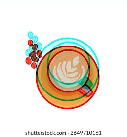 Beautiful warm coffee art late 