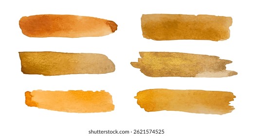 Beautiful Warm Earthy Watercolor Texture Swatches for Artistic or Decorative Use