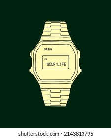 A beautiful watch with an electronic dial that shows your time.