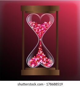 beautiful watch glass in the form of two hearts with kisses inside