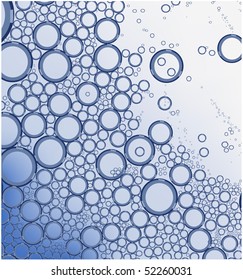 Beautiful water background with bubbles. Vector illustration.