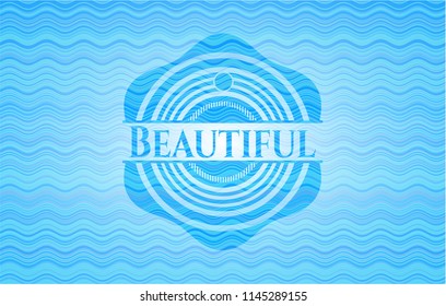 Beautiful water concept style badge.