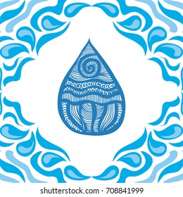 Beautiful water drop. Vector illustration.
