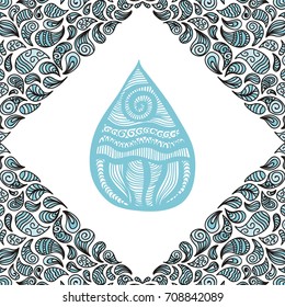 Beautiful water drop. Vector illustration.