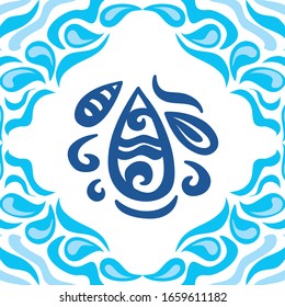 Beautiful water drops. Vector illustration