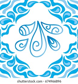 Beautiful water drops. Vector illustration.