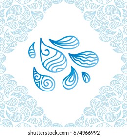 Beautiful water drops. Vector illustration.