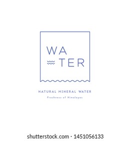 beautiful water logo in blue in a square shape.