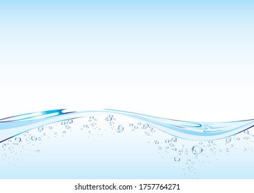 
Schöne Wasseroberfläche von der Seite aus gesehen