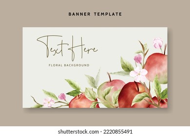 beautiful watercolor botanical apple and pink floral background