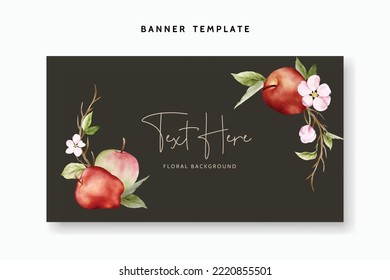 beautiful watercolor botanical apple and pink floral background