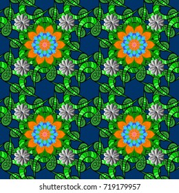 Beautiful watercolor Bouquet of summer flowers seamless pattern.