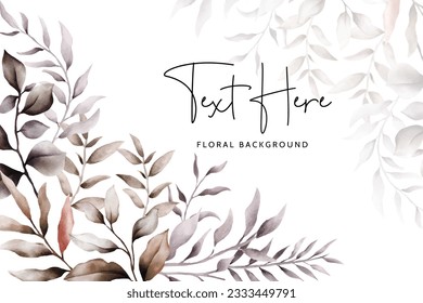 beautiful watercolor brown leaves background