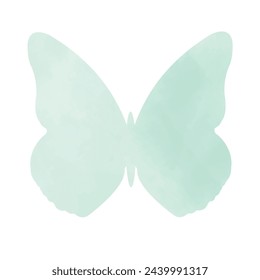 Beautiful watercolor butterfly silhouette. Vector illustration isolated on white background, template for poster, icon, card, logo, label.