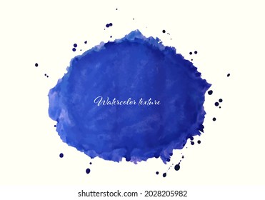 Beautiful watercolor circle design elements. Brush smear, stain watercolor texture.Blue watercolor circle.