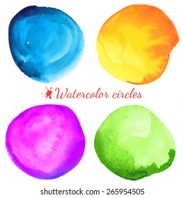 Beautiful watercolor circle elements