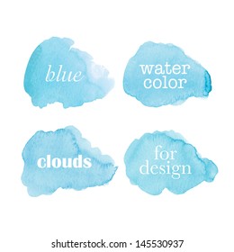 Beautiful watercolor clouds. Vector illustration