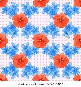 Beautiful watercolor cosmos flowers, bright painting inspired floral print. Vector seamless pattern on a beige background.