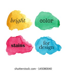 Beautiful watercolor design elements. Vector illustration