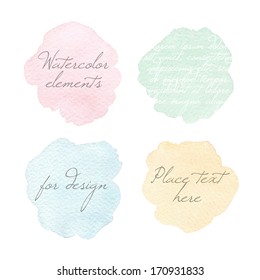 Beautiful watercolor design elements. Vector illustration