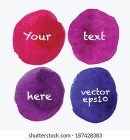 Beautiful watercolor design elements. Vector illustration 