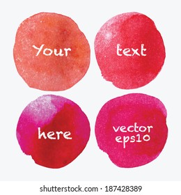 Beautiful watercolor design elements. Vector illustration 