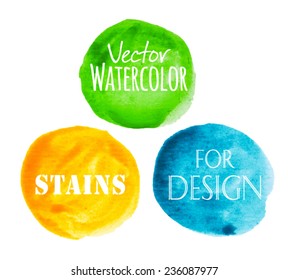 Beautiful watercolor design elements. Vector illustration