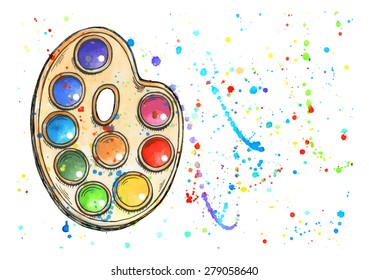 Beautiful watercolor design elements. Vector illustration