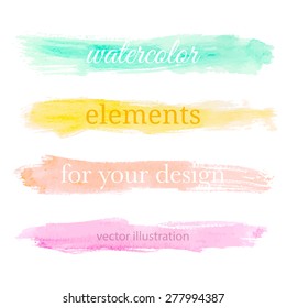 Beautiful watercolor elements for design. Vector