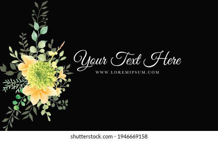 Beautiful watercolor floral background with yellow flower
