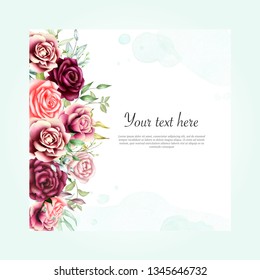 Beautiful Watercolor floral frame background
