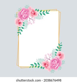 Beautiful Watercolor Floral Frame Design Premium Vector