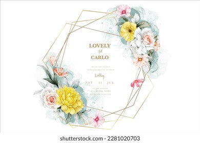 beautiful watercolor floral frame template
