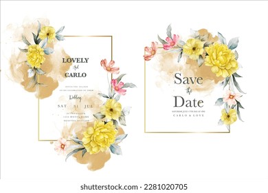 beautiful watercolor floral frame template