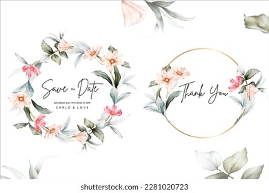 beautiful watercolor floral frame template