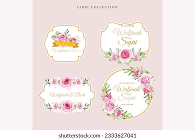 beautiful watercolor floral labels design