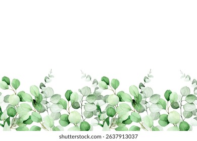 Beautiful watercolor floral and leaf frame for design.