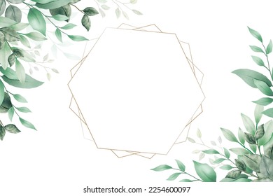 Beautiful Watercolor Floral Leaves Background
